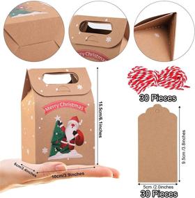 img 3 attached to 🎁 Elcoho 24-Piece Christmas Party Gift Boxes Bags: Xmas Decoration Supplies with 30 Tags