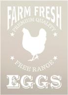 🐔 farm fresh eggs - chicken stencil for wood sign painting | studior12 crafts diy vintage farmhouse decor | reusable mylar template for charming country designs | available in multiple sizes logo