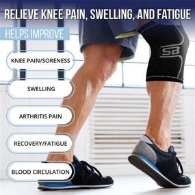 img 3 attached to 🔴 SB SOX Compression Knee Brace - Superior Stability & Comfort - Ideal for Recovery & Daily Wear - Optimal Pain Relief for Meniscus Tear, Arthritis (Solid Black, Large)