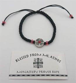 img 3 attached to 🙏 Blessed Greek Orthodox Handmade Prayer Rope - Mt. Athos Komboskoini Chotki - Thin Black ICXC