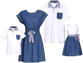 img 4 attached to Stylish Mumetaz T Shirt Bowknot Matching Outfits for Girls' Clothing