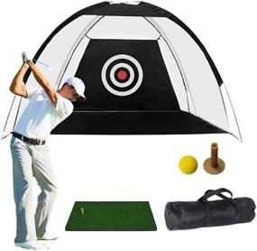 img 4 attached to LiveBB All-in-One Golf Practice Net Set - Golf Training Aids with Chipping Net & Hitting Mat for Indoor and Outdoor Backyard Practice