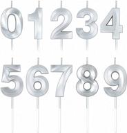 bean lieve numeral birthday candles - happy birthday cake candles numeric candles number 0 1 2 3 4 5 6 7 8 9 used for cake decoration on birthday parties and wedding anniversary celebration (silver) logo