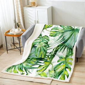 img 3 attached to Erosebridal Tropical Blanket Botanical Flannel