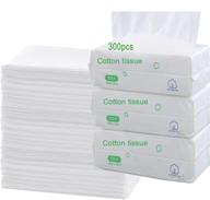 🌿 soft dry makeup removing cotton wipes for sensitive skin - portable & disposable - 300 wipes total logo