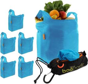 img 3 attached to 🛍️ BagPodz: The Ultimate Compact Reusable Washable Grocery Shopping Bags with Carry Clip - RipStop Nylon, Holds 50lbs!