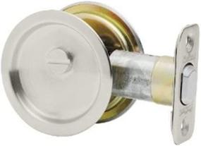 img 1 attached to 🚪 Enhanced Satin Chrome Round Hall/Closet Pocket Door Lock by Kwikset 334