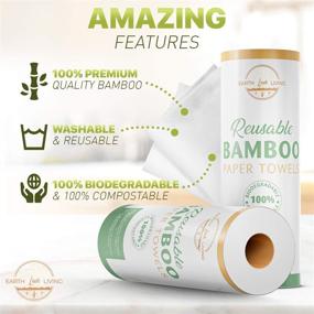 img 2 attached to 🌱 Bamboo Reusable Paper Towels: Heavy Duty, Hand and Machine Washable, 100% Biodegradable, Eco-Friendly | Replaces 6 Months of Regular Towels!