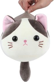 img 2 attached to Gentle & Cuddly: Brown Very Soft Cat Big Hugging Pillow Plush Kitten Kitty Stuffed Animals - Perfect Child Birthday Present (17.3in)