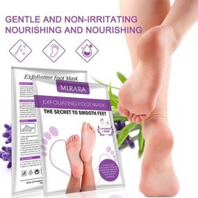 img 3 attached to Natural Lavender Foot Peel Mask - 5 Pairs for Soft, Smooth Feet, Exfoliates Dry Skin, Removes Calluses and Repairs Cracked Heels - Deep Foot Care Treatment