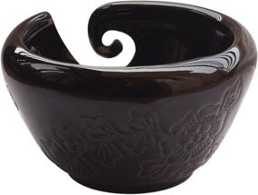 img 3 attached to 🧶 Ceramic Black Yarn Bowl for Knitting and Crochet - Perfect Gift for Moms and Grandmothers by ABHANDICRAFTS