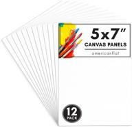 🖼️ americanflat 12-pack 5x7 inch artist painting canvas panels - premium 100% cotton blank canvas boards for acrylic, oil painting and more logo