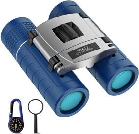 img 4 attached to 🔍 Compact Kids Binoculars 10x22 - HD Waterproof Binoculars for Children with Anti-Shake, Compass, and Magnifying Glass - Ideal for Bird Watching, Hunting, Outdoor Sports, Concerts