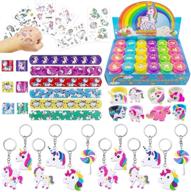 🦄 56 pack unicorn party favors supplies for rainbow unicorn theme party, unicorn birthday gift for kids, party toys, rewards, carnival prizes, pinata fillers, treasure chest. suitable for boys and girls logo