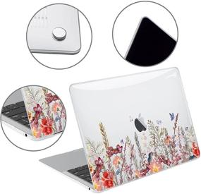 img 3 attached to 💻 MacBook Air 13 inch Case 2021 2020 2019 2018 Release M1 A2337 A2179 A1932, G JGOO Flower Butterfly Pattern Hard Shell Cover with Keyboard Cover and Screen Protector, Compatible with Retina & Touch ID