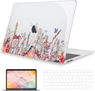 💻 macbook air 13 inch case 2021 2020 2019 2018 release m1 a2337 a2179 a1932, g jgoo flower butterfly pattern hard shell cover with keyboard cover and screen protector, compatible with retina & touch id logo