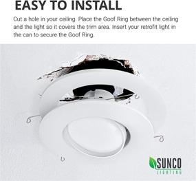 img 3 attached to 🔆 Sunco Lighting 12 Pack Goof Rings: White Trim Ring for 6 Inch Recessed Lights, 8.6-inch Outer Diameter, Flush Mount