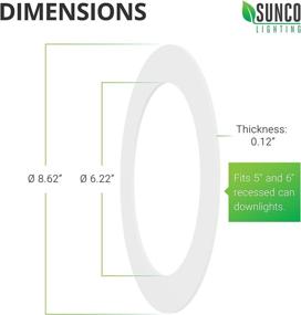 img 2 attached to 🔆 Sunco Lighting 12 Pack Goof Rings: White Trim Ring for 6 Inch Recessed Lights, 8.6-inch Outer Diameter, Flush Mount