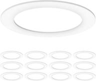 🔆 sunco lighting 12 pack goof rings: white trim ring for 6 inch recessed lights, 8.6-inch outer diameter, flush mount логотип