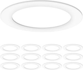 img 4 attached to 🔆 Sunco Lighting 12 Pack Goof Rings: White Trim Ring for 6 Inch Recessed Lights, 8.6-inch Outer Diameter, Flush Mount