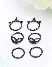 img 1 attached to Septum Rings & Jewelry Set by Kadogohno - 16g Septum Piercing, Daith Ring & Earrings, Clicker & More