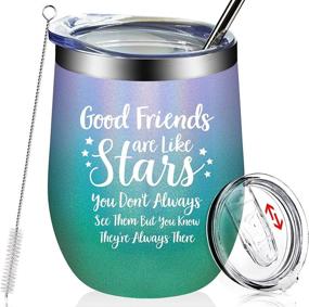 img 4 attached to Best Friend Gift - Hilarious Birthday or Christmas Present for Women, Men, Sister, Coworker - 12oz Insulated Wine Tumbler Cup, Funny Friendship Idea for BFF, Roommate, Female, Lady, Her