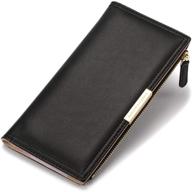 wallet leather blocking credit holder logo