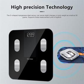 img 2 attached to 📊 TRUE Know Body Fat Scale - Smart BMI Scale with Bluetooth, backlit LED display, and 14 Body Data Scales for Body Weight Analysis (Black)