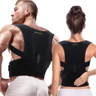 adjustable full back support posture corrector - medical brace for men and women, providing lumbar & back support for shoulder, clavicle, and upper/lower back (new 2xl/3xl size: waist 42-61.5 inches) логотип