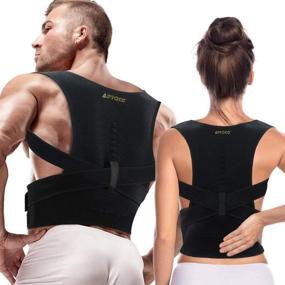 img 4 attached to Adjustable Full Back Support Posture Corrector - Medical Brace for Men and Women, Providing Lumbar & Back Support for Shoulder, Clavicle, and Upper/Lower Back (New 2XL/3XL Size: Waist 42-61.5 inches)