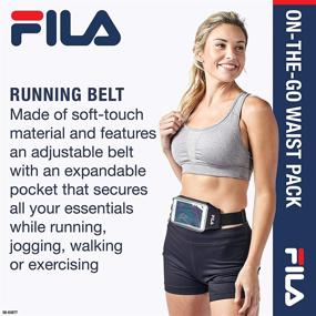 img 3 attached to FILA Accessories Waist Pack - Running Belt Fanny Pack with Cell Phone Holder Screen, Adjustable Sports Pouch for Women & Men - Ideal for Running, Walking, Cycling, Exercise & Fitness