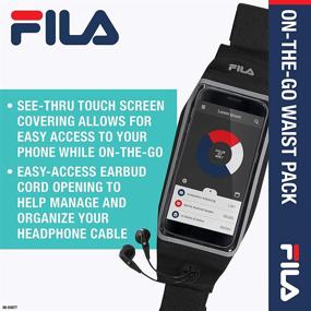 img 2 attached to FILA Accessories Waist Pack - Running Belt Fanny Pack with Cell Phone Holder Screen, Adjustable Sports Pouch for Women & Men - Ideal for Running, Walking, Cycling, Exercise & Fitness