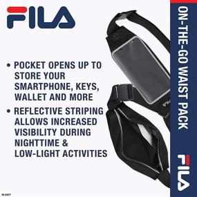 img 1 attached to FILA Accessories Waist Pack - Running Belt Fanny Pack with Cell Phone Holder Screen, Adjustable Sports Pouch for Women & Men - Ideal for Running, Walking, Cycling, Exercise & Fitness