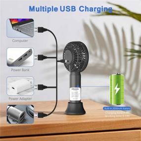 img 1 attached to 🌬️ Zahooy Mini Handheld Fan: USB Rechargeable Portable Fan with Adjustable Speeds - Perfect for Office, Travel, Camping, and Home Fitness (Black)