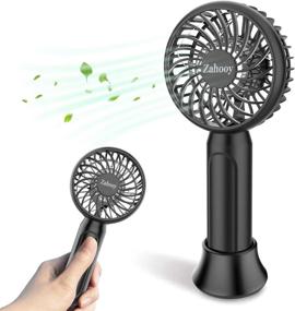 img 4 attached to 🌬️ Zahooy Mini Handheld Fan: USB Rechargeable Portable Fan with Adjustable Speeds - Perfect for Office, Travel, Camping, and Home Fitness (Black)