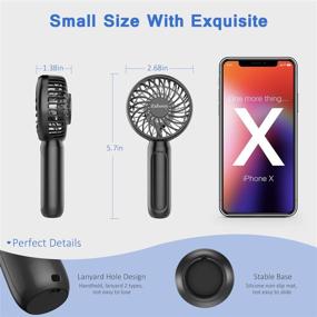 img 3 attached to 🌬️ Zahooy Mini Handheld Fan: USB Rechargeable Portable Fan with Adjustable Speeds - Perfect for Office, Travel, Camping, and Home Fitness (Black)