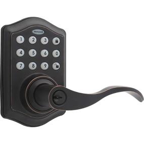 img 2 attached to 🔒 Honeywell Safes & Door Locks - Electronic Entry Lever Door Lock, Oil Rubbed Bronze