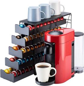 img 4 attached to ☕ Nespresso Pod Holder Drawer: Large Multi Tier Flagship Coffee Pod Organizer - Vertuo Compatible (100 Pods Capacity)