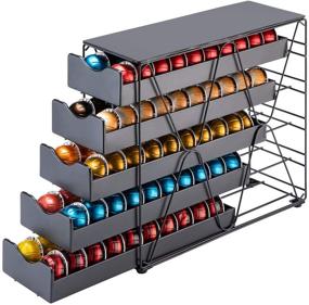 img 1 attached to ☕ Nespresso Pod Holder Drawer: Large Multi Tier Flagship Coffee Pod Organizer - Vertuo Compatible (100 Pods Capacity)