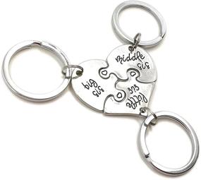 img 2 attached to 🧩 Charm.L Grace Heart Puzzle Big Sis Middle Sis Lil Sister Necklace Keychain Set - A Perfect Bonding Accessory Trio