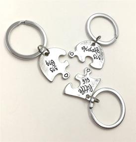 img 1 attached to 🧩 Charm.L Grace Heart Puzzle Big Sis Middle Sis Lil Sister Necklace Keychain Set - A Perfect Bonding Accessory Trio