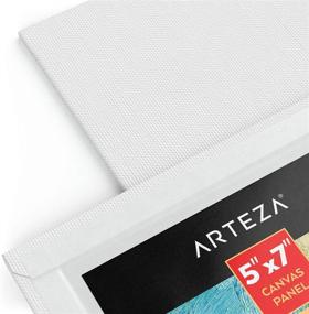 img 2 attached to 🎨 Arteza Canvas Boards for Painting - Pack of 14, 5 x 7 Inches - Blank White Canvas Panels - 100% Cotton - 12.3 oz Gesso-Primed - Art Supplies for Acrylic Pouring and Oil Painting