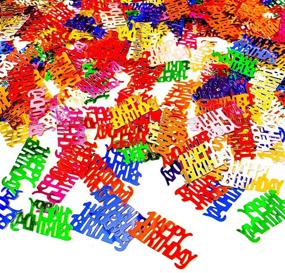 img 4 attached to 🎉 Sparkling Birthday Confetti Metallic Foil Table Decorations for Party Delight
