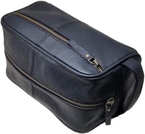 img 3 attached to 🧳 Genuine Leather Waterproof Dopp Kit for Men - Travel Toiletry Bag with Hanging Zippered Makeup Pouch - Shaving and Grooming Bag for Groomsmen Gift, Men and Women - Cosmetic Case and Make Up Kit for Bathroom