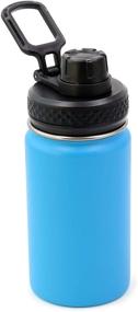 img 2 attached to 🍼 12 oz Colorful Kids Stainless Steel Water Bottle - Double Wall Vacuum Insulated Tumbler Thermos with Wide Mouth Leakproof Spout Lid in Blue