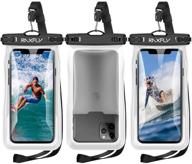 📱 raxfly floating waterproof phone case - 3 pack universal ipx8 dry bag for iphone/samsung (7 inch) - ideal for beach/surfing - black logo