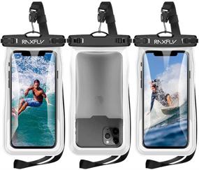 img 4 attached to 📱 RAXFLY Floating Waterproof Phone Case - 3 Pack Universal IPX8 Dry Bag for iPhone/Samsung (7 inch) - Ideal for Beach/Surfing - Black