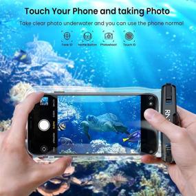 img 1 attached to 📱 RAXFLY Floating Waterproof Phone Case - 3 Pack Universal IPX8 Dry Bag for iPhone/Samsung (7 inch) - Ideal for Beach/Surfing - Black