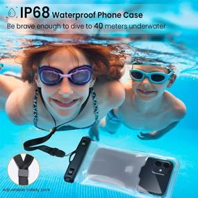 img 2 attached to 📱 RAXFLY Floating Waterproof Phone Case - 3 Pack Universal IPX8 Dry Bag for iPhone/Samsung (7 inch) - Ideal for Beach/Surfing - Black