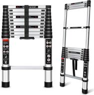 augtarlion 10.5 ft aluminum telescoping ladder - collapsible, locking mechanism, 330lbs max capacity - multi-purpose compact household or outdoor work extension ladder logo